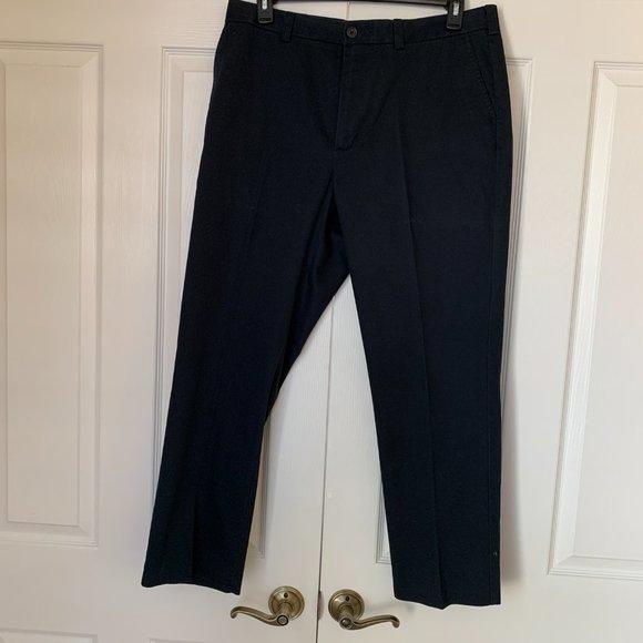 NORDSTROM PANTS NAVY 38X30  SmartCare Wrinkle Free Cotton Straight Fit - Picture 11 of 11